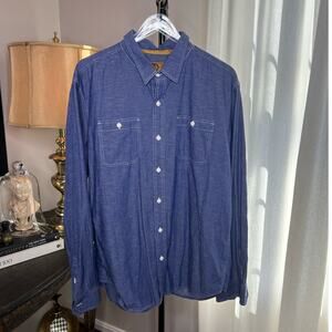 Stapleford Workwear to the State Blue Speckled 100% Cotton Button Up Size XL
